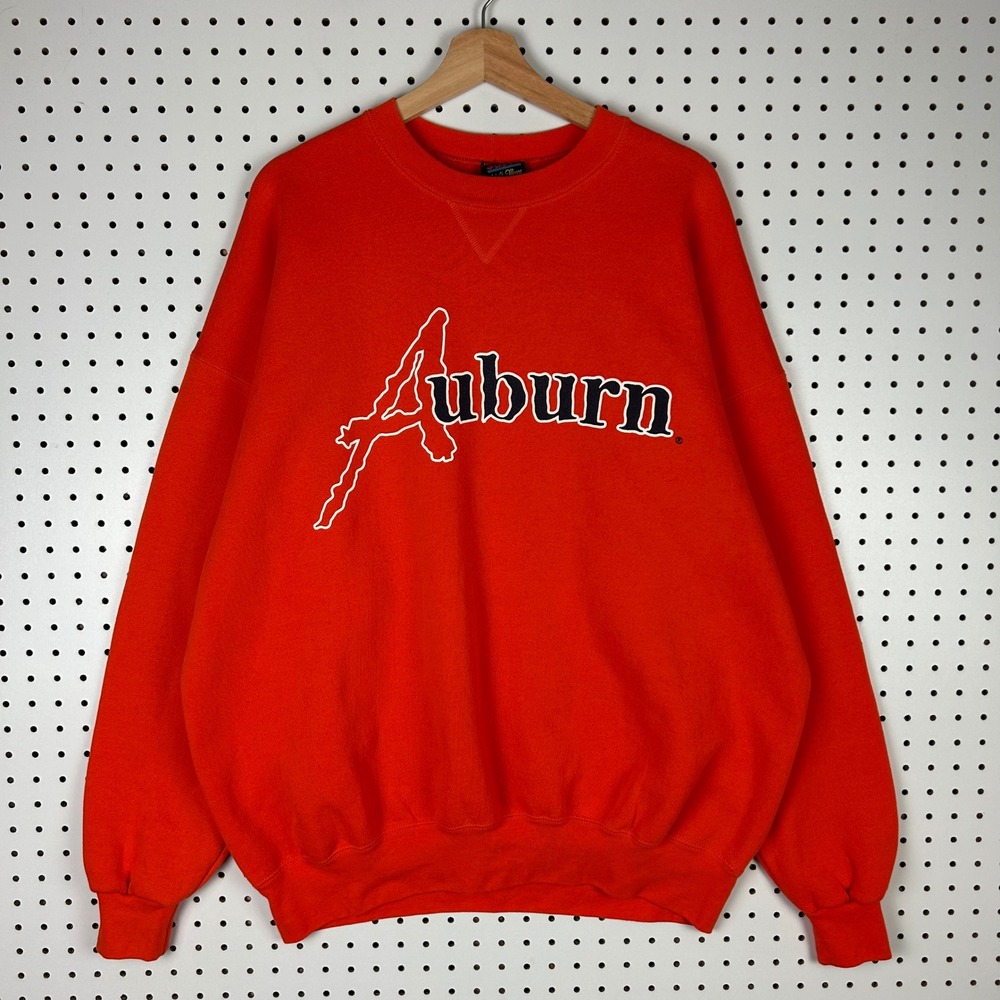 Auburn University Tigers Sweatshirt Orange Mens XXL Crewneck Fleece Orange Soffe